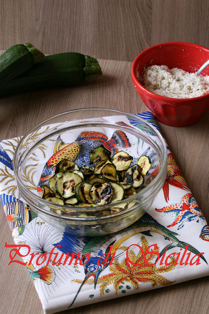 Spaghetti con Zucchine Grigliate e Crema di Ricotta di Pecora