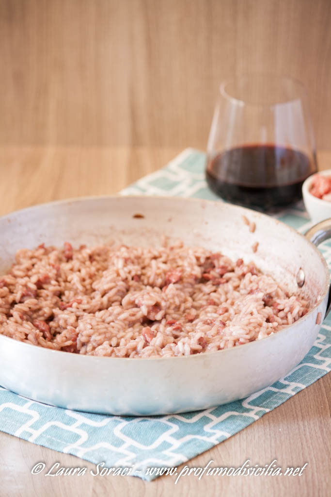 Risotto con Pasta di Salame e Bonarda