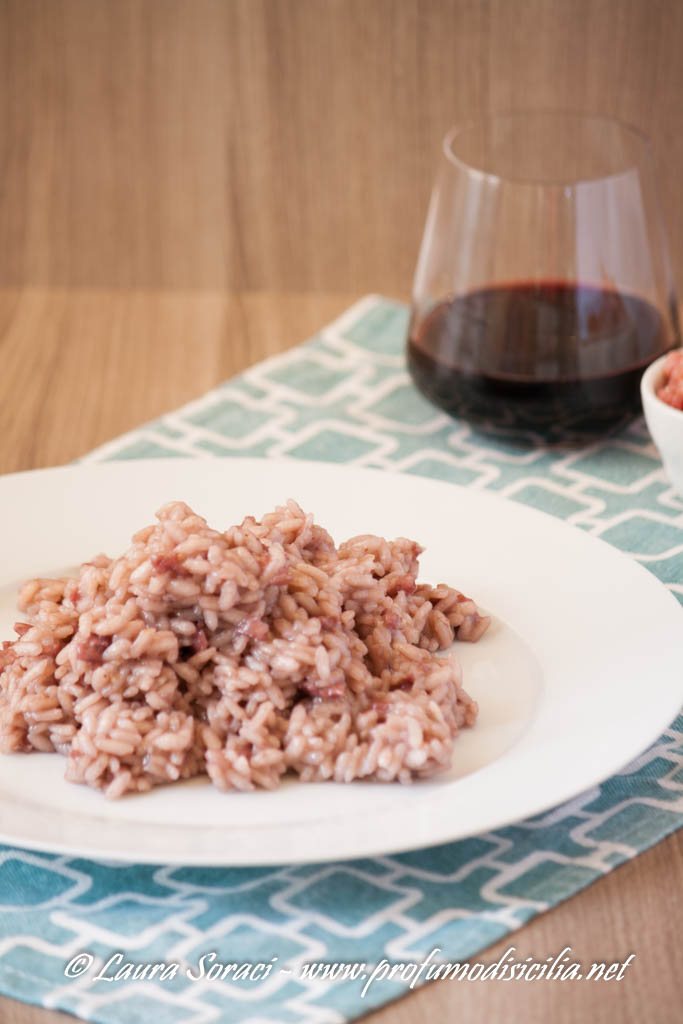 Risotto con Pasta di Salame e Bonarda