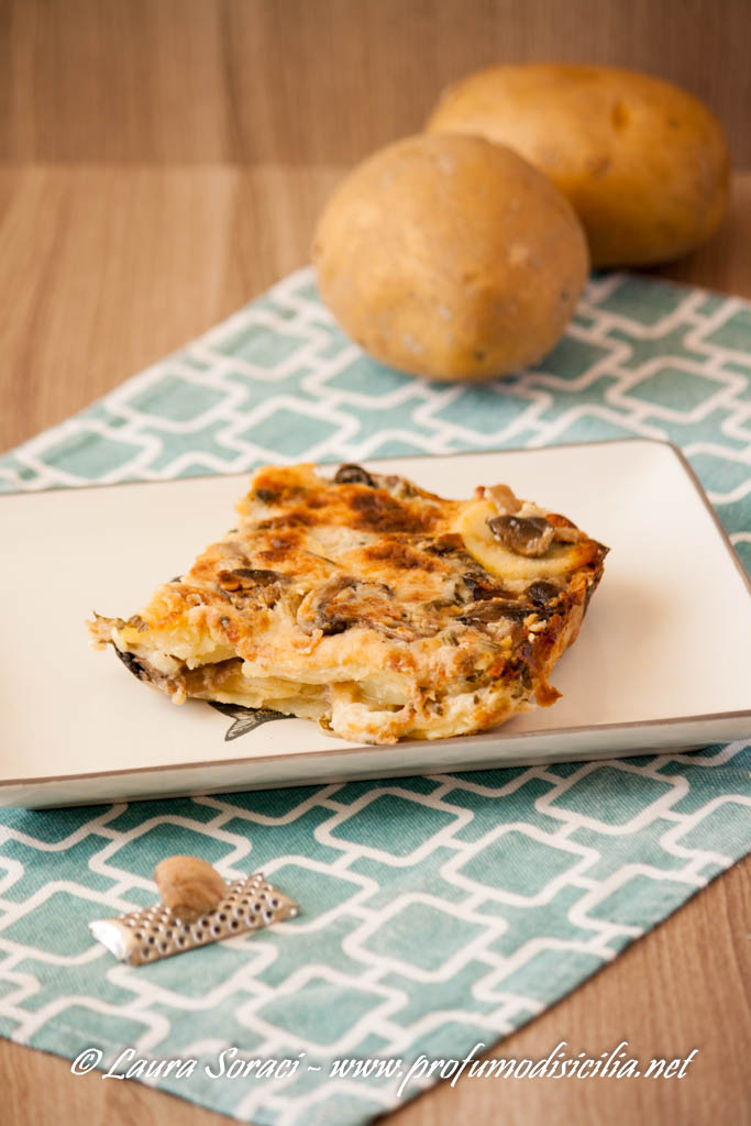 Tortino di Patate e Funghi Champignon