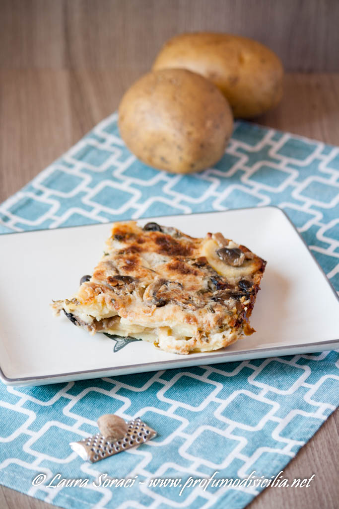 Tortino di Patate e Funghi Champignon