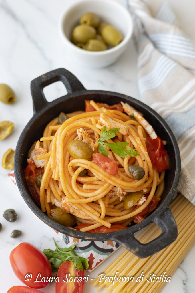 Spaghetti con la Lampuga o pesce capone un piatto buonissimo di settembre